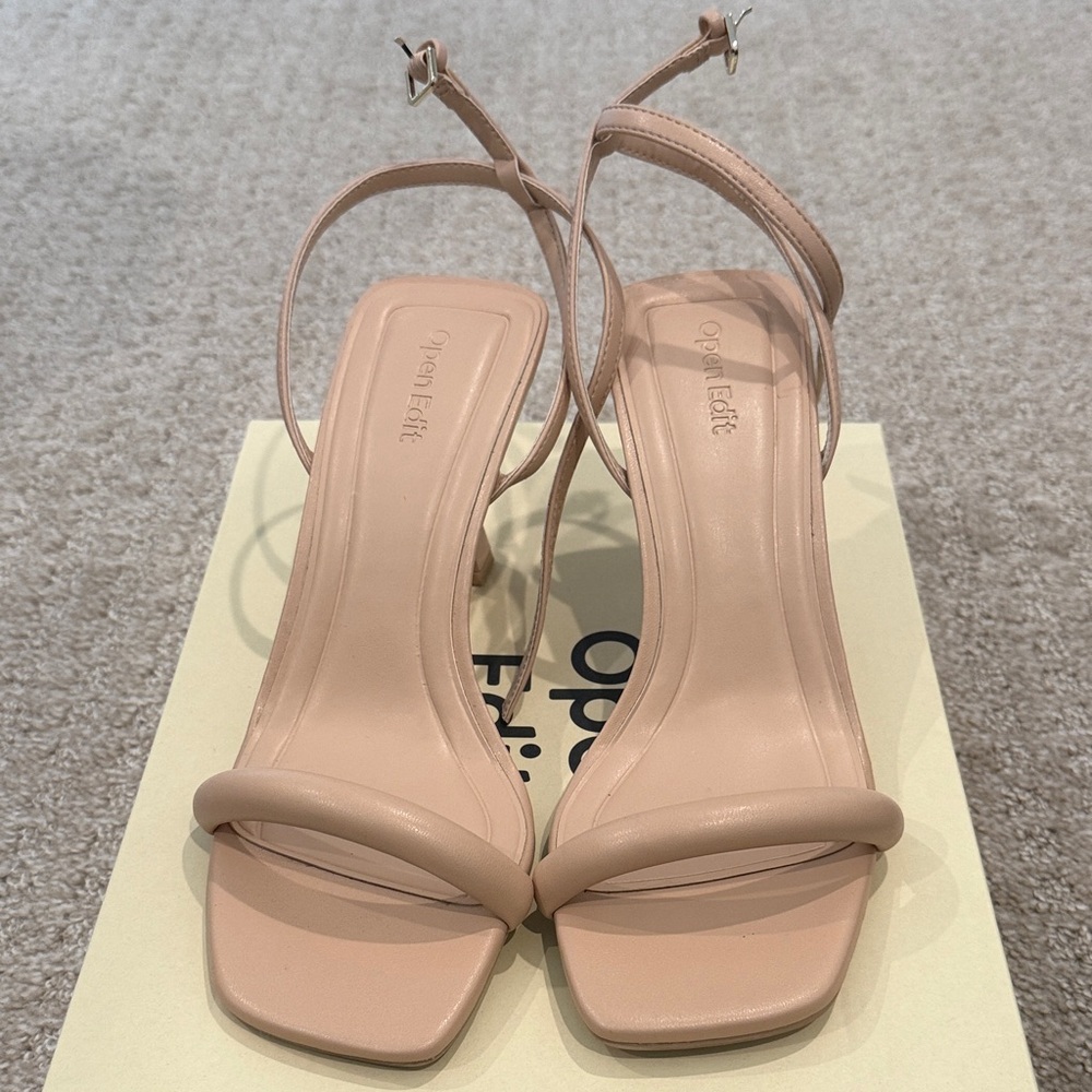 Open Edit Blush Strappy Heels